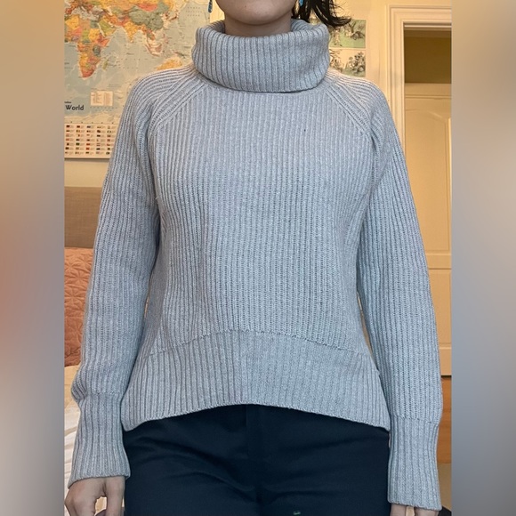 Chunky Ribbed Wilfred Free Cream Turtleneck - Picture 2 of 6